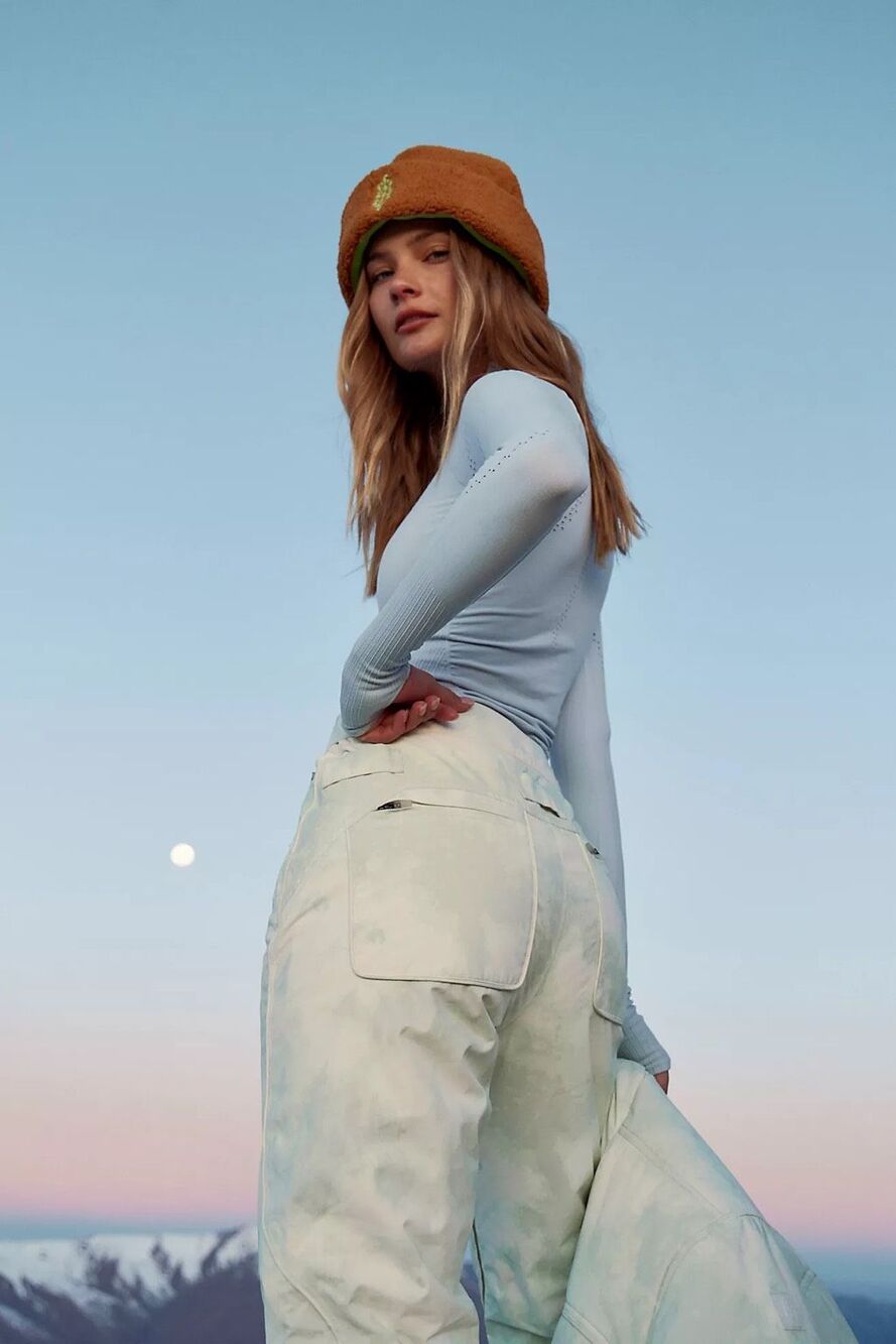 New Free People X Fp Movement Bunny Slope Printed Ski Pants Size Xs